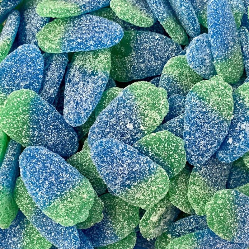 Vegan Giant Sour Blue Raspberries fizzy sour pick and mix sweet - Mayflower Munchies Plymouth
