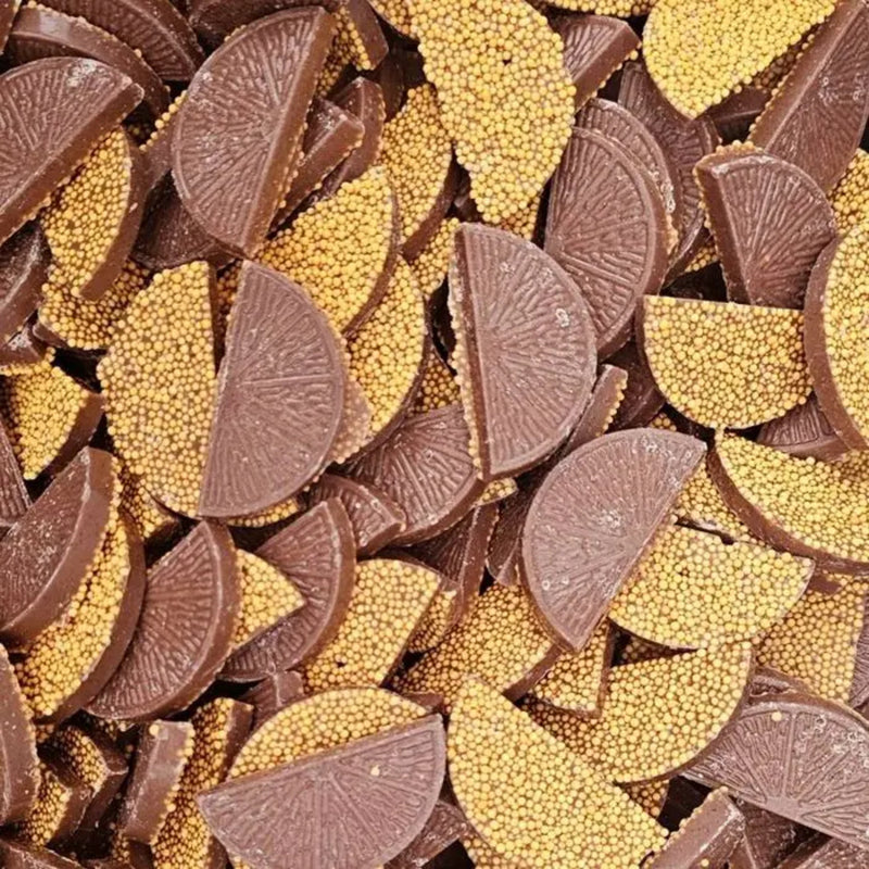 Hannah's Orange Jazzies orange chocolate-style Pick 'n' Mix sweets with crunchy candy topping - Fresh Sweets | Mayflower Munchies Plymouth