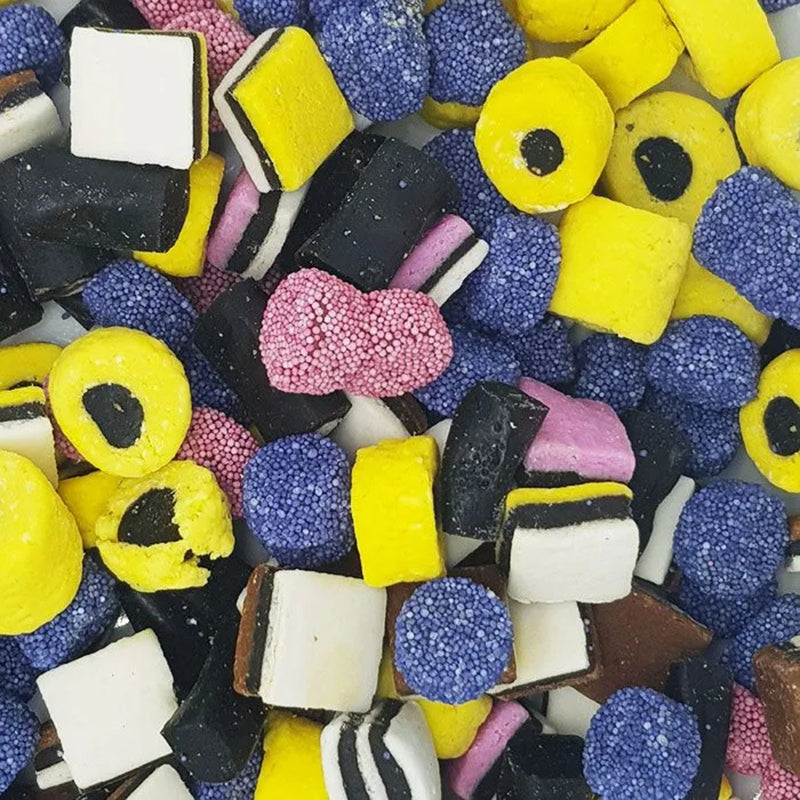 Liquorice Allsorts pick and mix sweet shop treat - Mayflower Munchies Plymouth UK