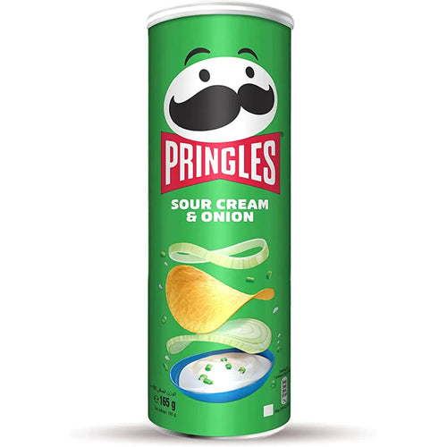 Pringles Sour Cream & Onion 165g creamy sour cream and onion snack or treat