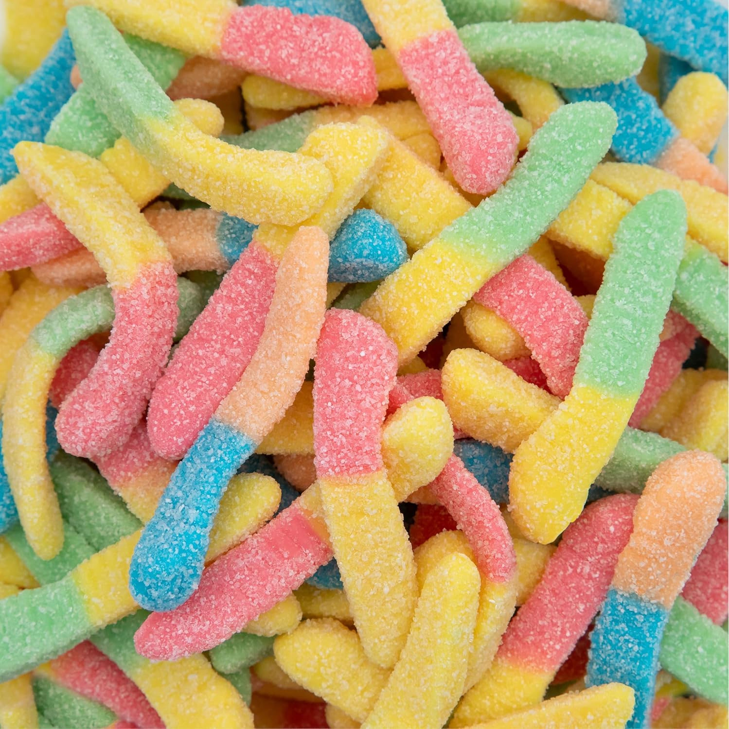 Sour neon worms pick ’n’ mix sweets with fizzy finish