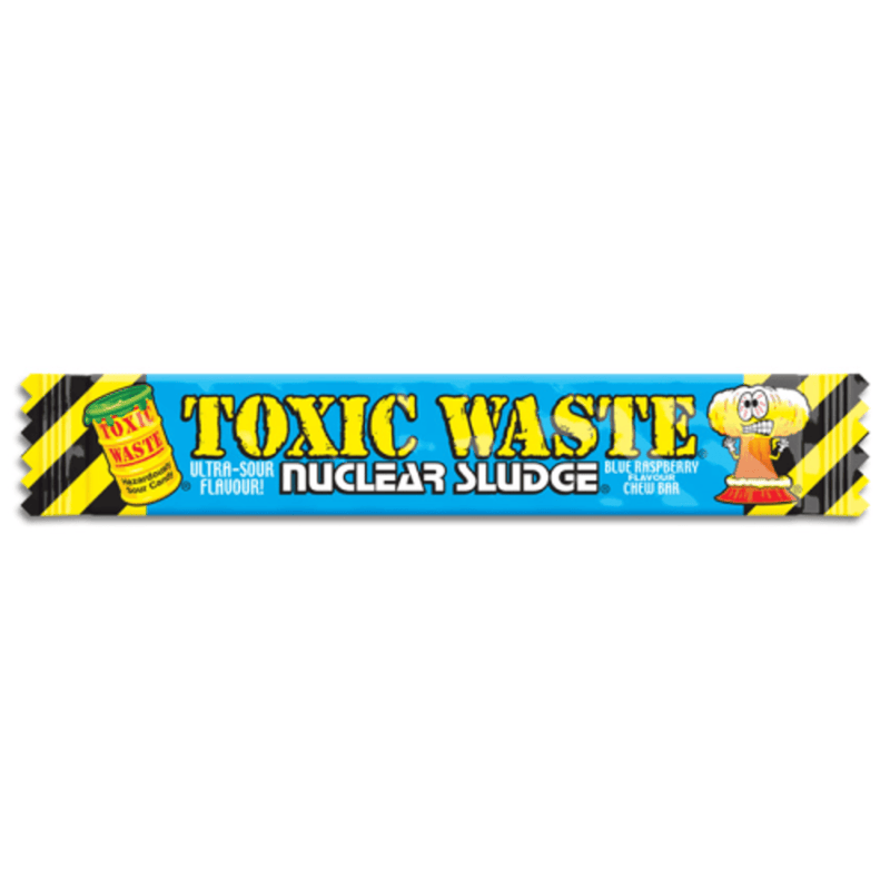 Toxic Waste Blue Raspberry Chew Bar 20g extreme sour energy drink can - Mayflower Munchies
